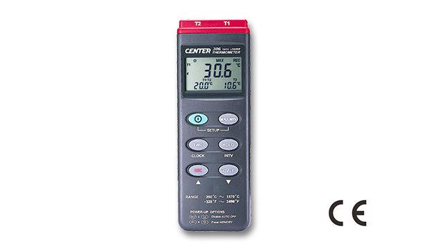 Center 306 Dual Input T/C Thermometer with Logging - The Temperature Shop
