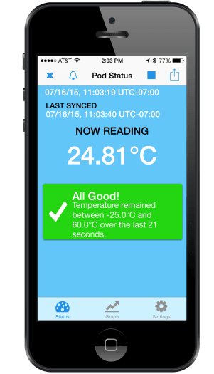 Verigo Pod PB3 Bluetooth Temperature Data Logger - The Temperature Shop