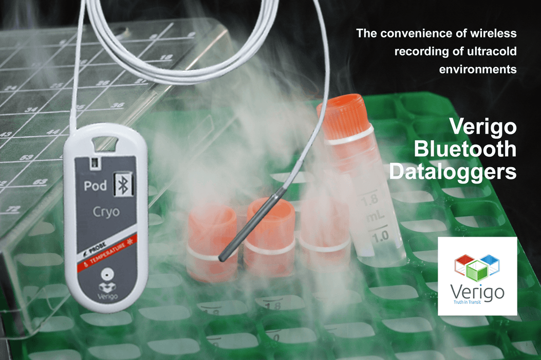 Verigo Pod Cryo PG1 Bluetooth Temperature Data Logger With Probe - The Temperature Shop