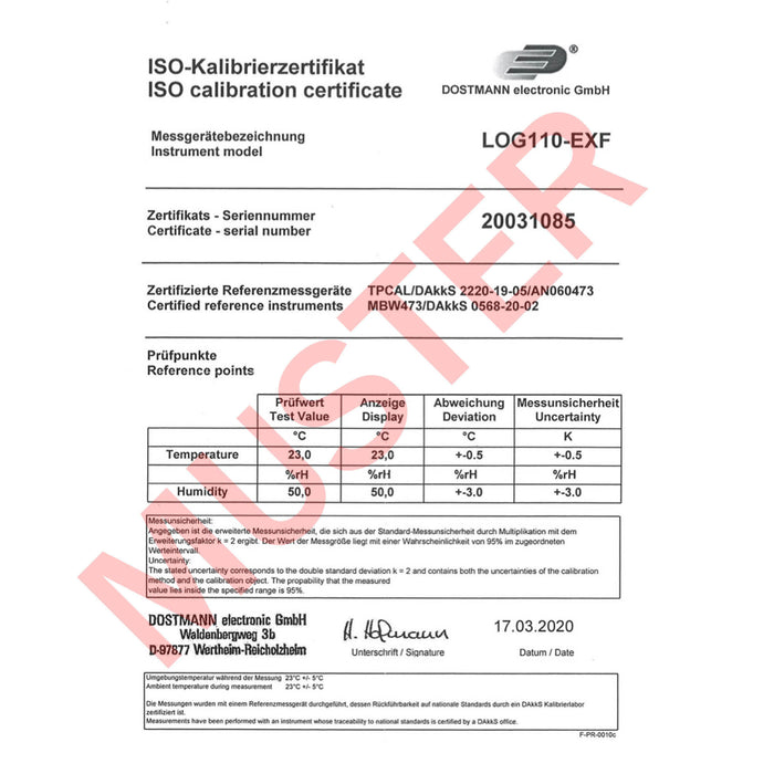 TFA Dostmann LOG110-EXF Temperature and Humidity Data Logger - The Temperature Shop