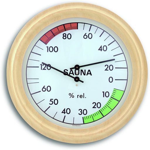 Wooden Frame Analogue Dial Sauna Thermo-hygrometer - The Temperature Shop