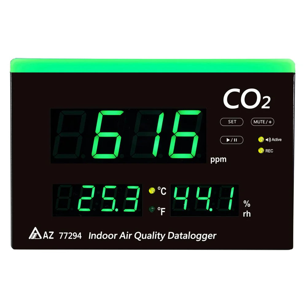 Rh Monitor AZ Large Display CO2 Temperature and %RH Monitor with Datalogging — The ...